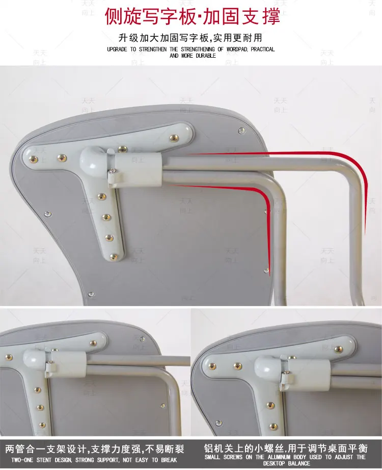 Training Chair with Writing Board Fabric Upholstery Sketching Chair Institutional Hall Chair