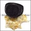 Vintage Total Black Plating Fishhook Round Viking Signet Ring with Steering Wheel