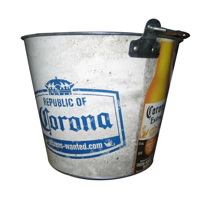 Corona Promotional Galvanized Metal Beer Ice Bucket With Opener Buy