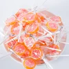 High Quality Multi-Coloured Orange Design Sliced Bulk Custom Fruit Hard Candy Lollipop