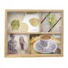 Custom creative fashionable walnet old wood frame six inch frame living room Cafe table hanging wall decoration
