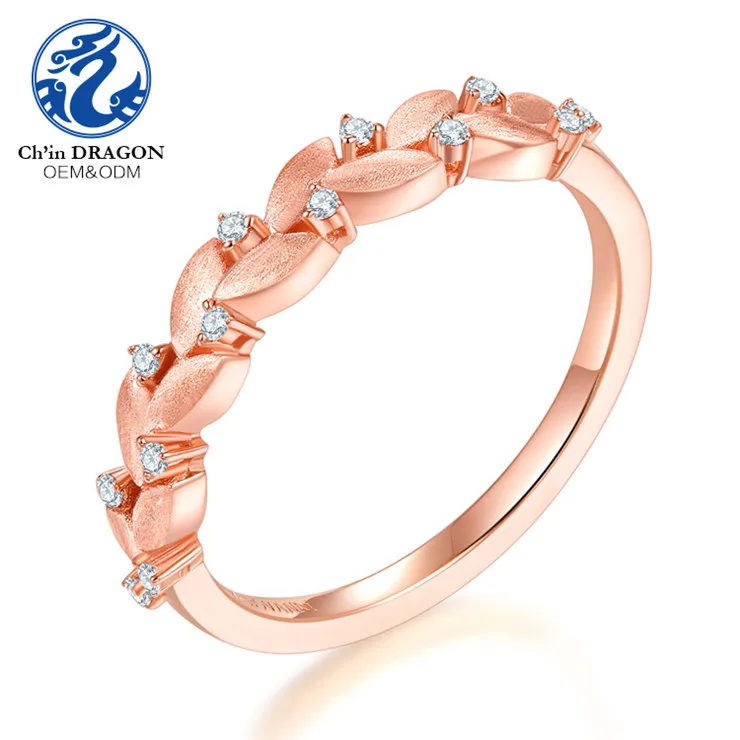 Dubai 9 K White Solid Gold Ring Ladies White Gold Rings