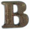 Gold Sequin B Embroidery Applique Patch