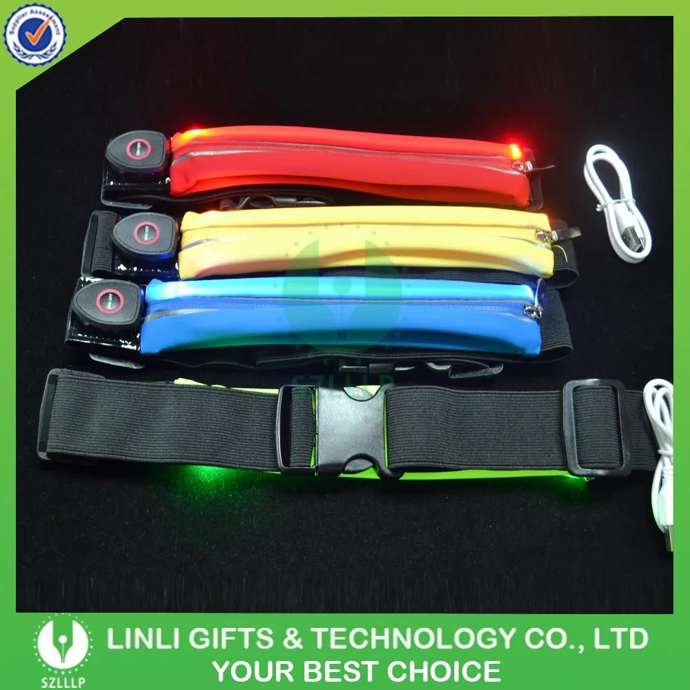 Wholesale Quality Nylon Flip Running Belt,Sport Glow Waist Bag Led Waist Belt Bag.jpg