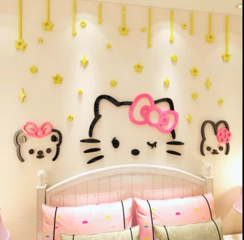 New Design Lovely Hello Kitty Cartoon Decorative Wall Art Stickers Girl Bedroom Buy Stickers Girl Bedroom Decorative Wall Art Stickers Hello Kitty