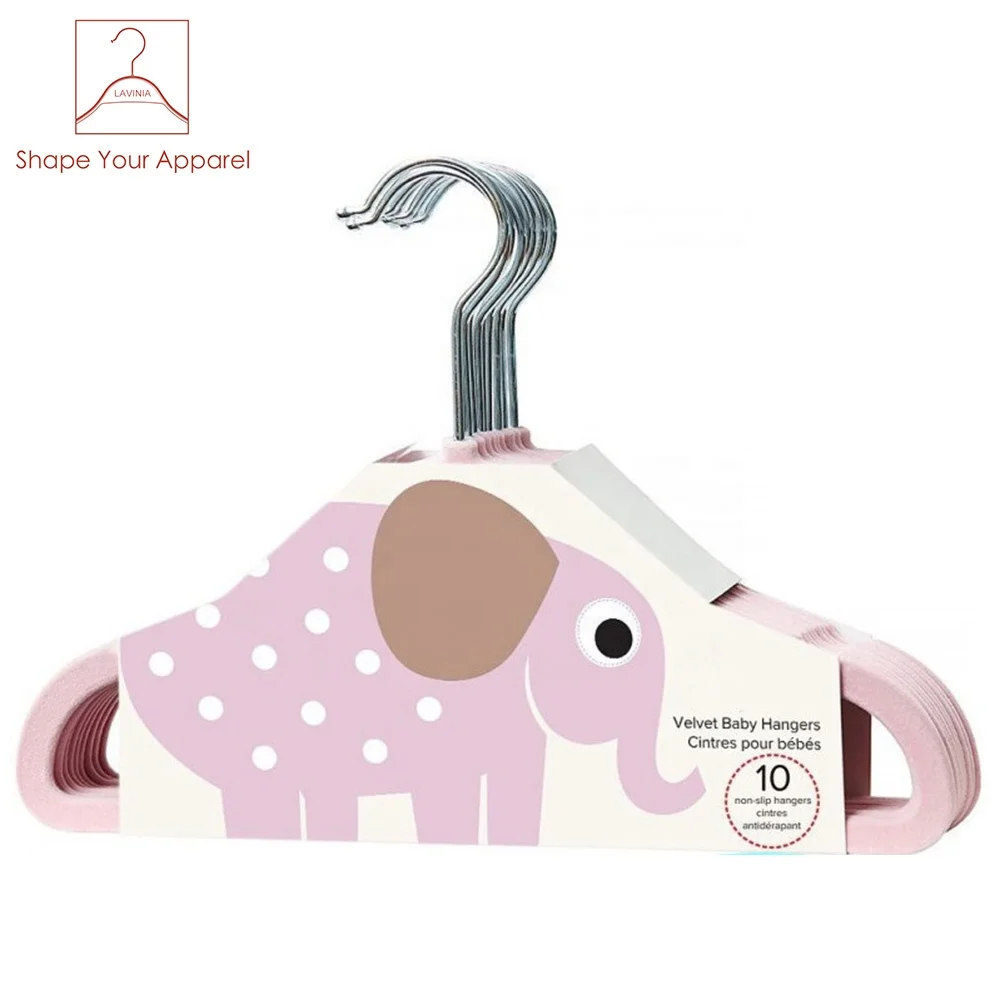 Baby Velvet Children Flocked Hangers With Tie Bar Buy Children