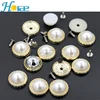 Fancy plastic pearl rhinestone rivet leather rhinestone rivet for clothing shoe and hat