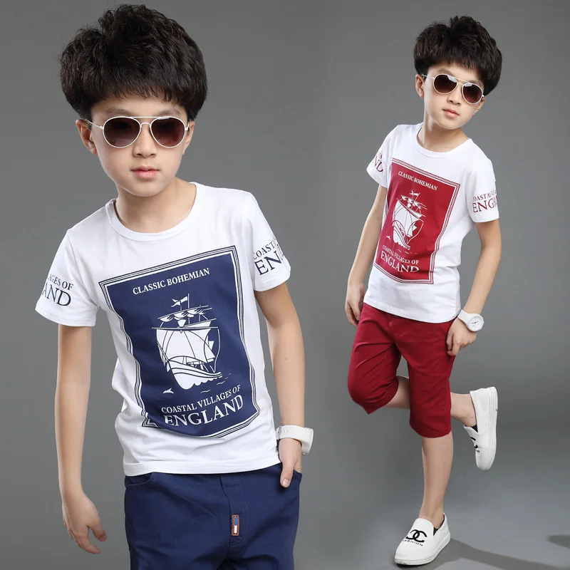 2016 New Hot Sale Summer Kids Boys T Shirt Shorts Set Children Short Sleeve Shirt Boys