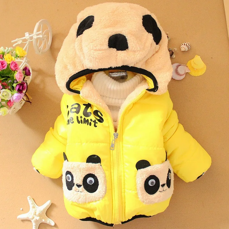 retail 1pc Children Clothing panda Cartoon Outwear Child Boy Winter Wear Thickening Outerwear Coat Kids cotton