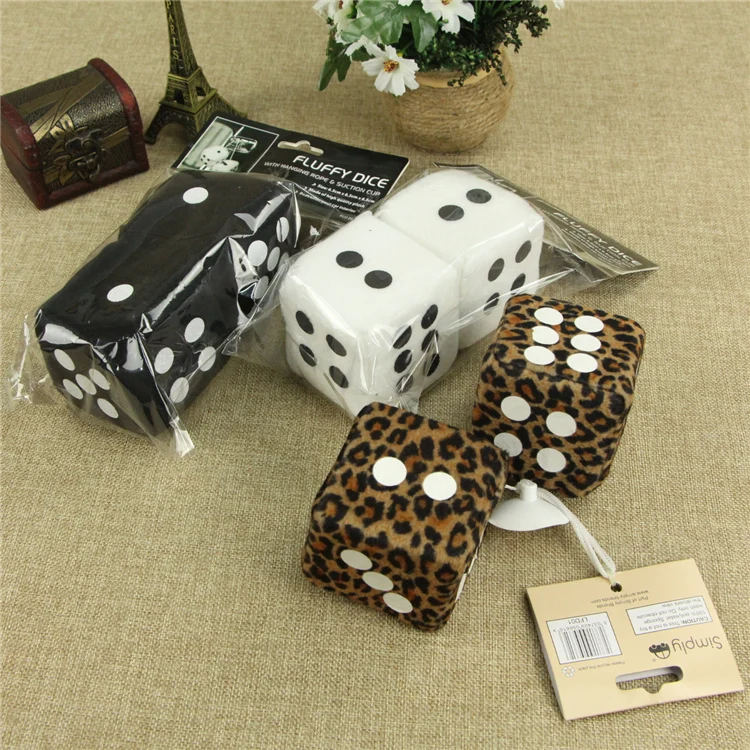 6*6cm Colored Bulk Cheap Fuzzy Dice With Custom Printed Buy Printed