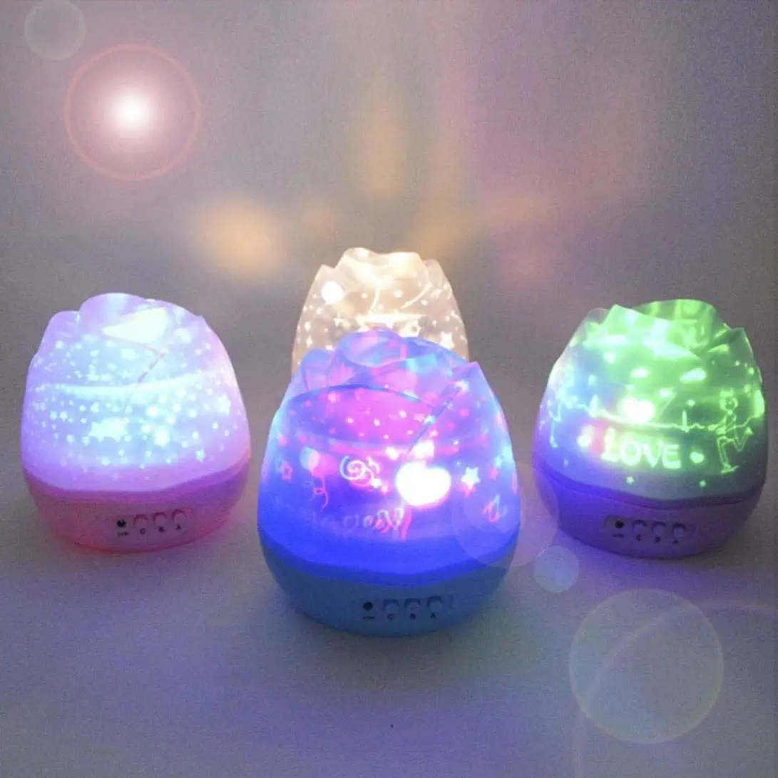 YARRAE 2018 Multicolor Projector Night Light Rotating Starry LED Projection Moon Star Lamp manufacture in shenzhen