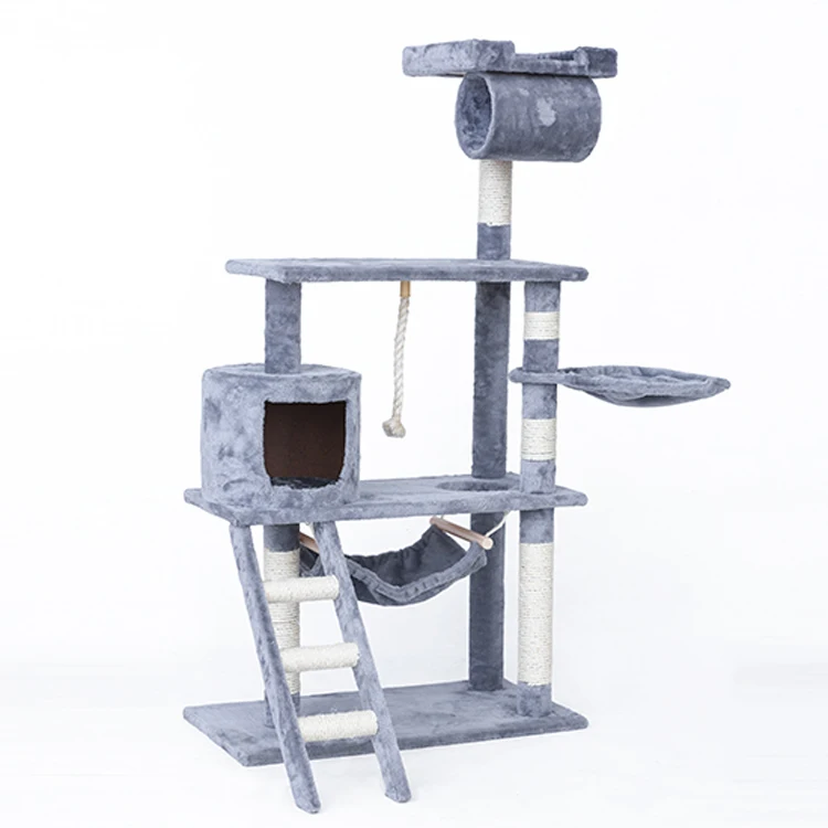 Sisal With Plush House Tree Cat Scratcher