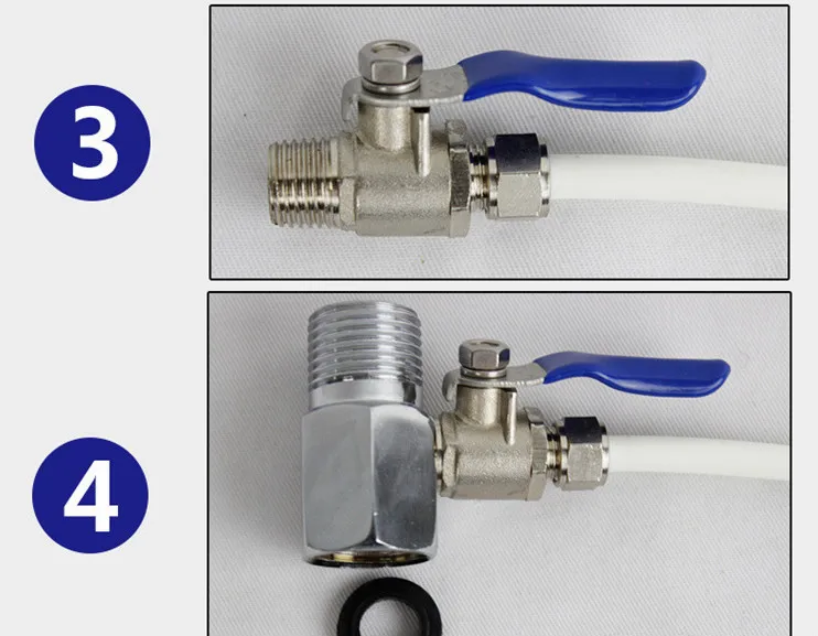 Ro Feed Water Adapter 1/2'' To 1/4'' Ball Valve Faucet Tap Feed Reverse
