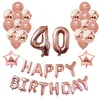 40th Birthday Party Decorations 40th Foil Balloon Birthday Party Decoration Banner Supplies Set Gold Confetti Balloon for Women