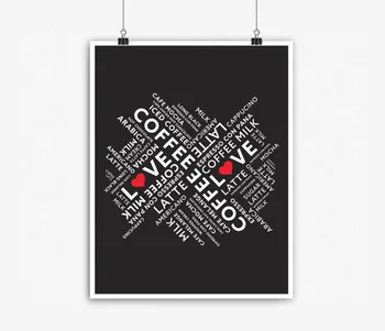 Coffee Typography Wall Decor Poster Print Set Of 4 Coffee Typography Wall Decor Poster Print Set Of 4