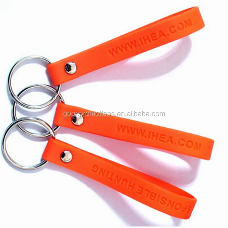 Cheap Silicone Wristband Keychain Bracelet Lanyard Keychain High