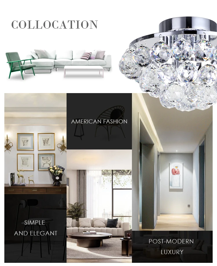 Indoor Lighting unique crystal grapes bead ball clear chandelier lighting pendant ceiling light