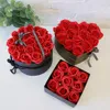 High quality soap flower wholesale forever red roses with gift box packaging