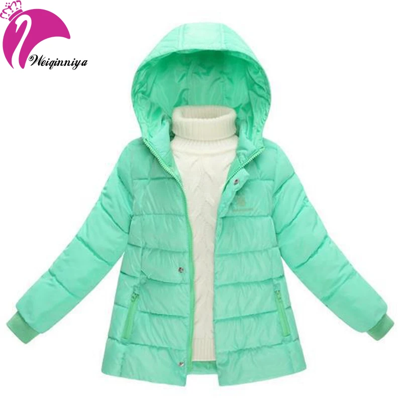 New Brand 2016 Kids Girls Winter Jacket Fashion Lightweight Outwear kids Warm Long Coat Down Parkas