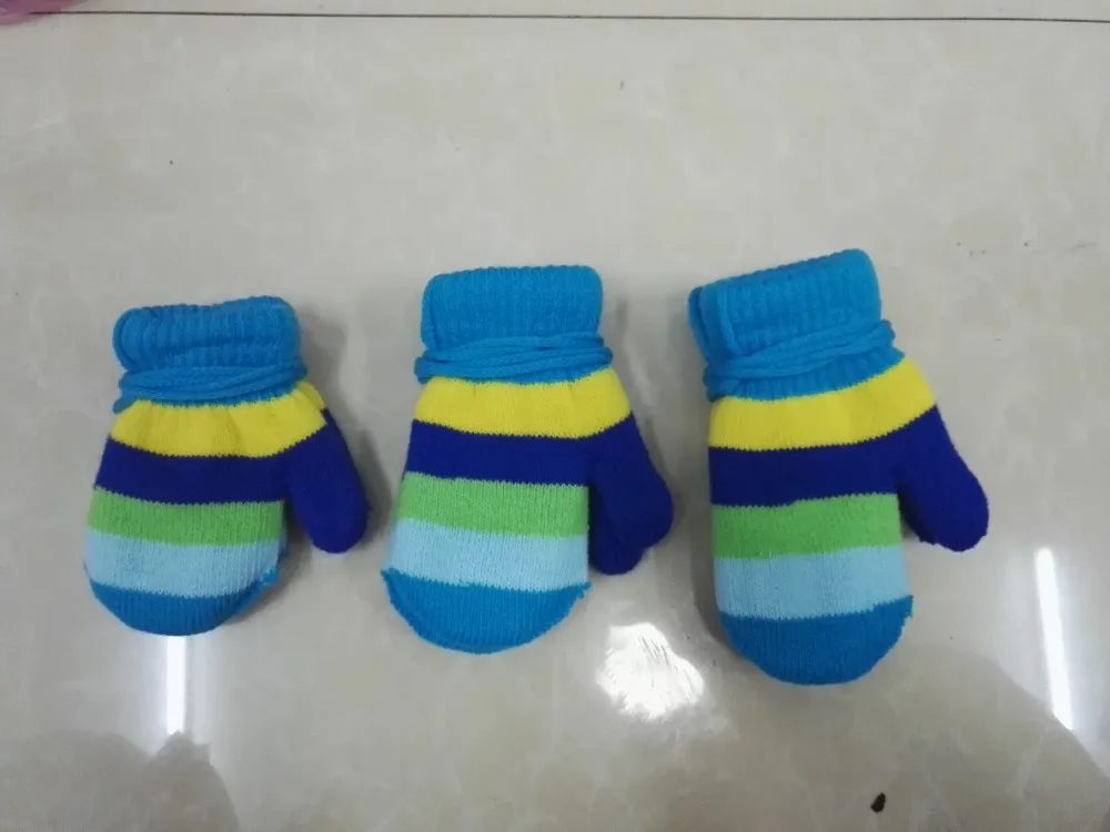 Knit Cheap Kids Mittens Funny Cute Colored Magic Children Gloves