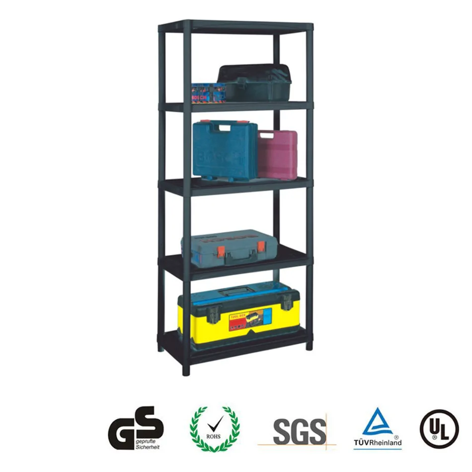 Heavy Duty Plastic Black Shelf Shelving Shelves Strong Rack Racking