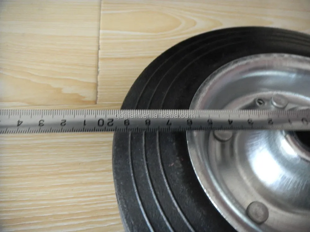 8inch castor wheel metal rim solid rubber wheel