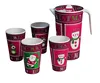 Printed color cup jug fashion ECO friendly bamboo fiber water cup set