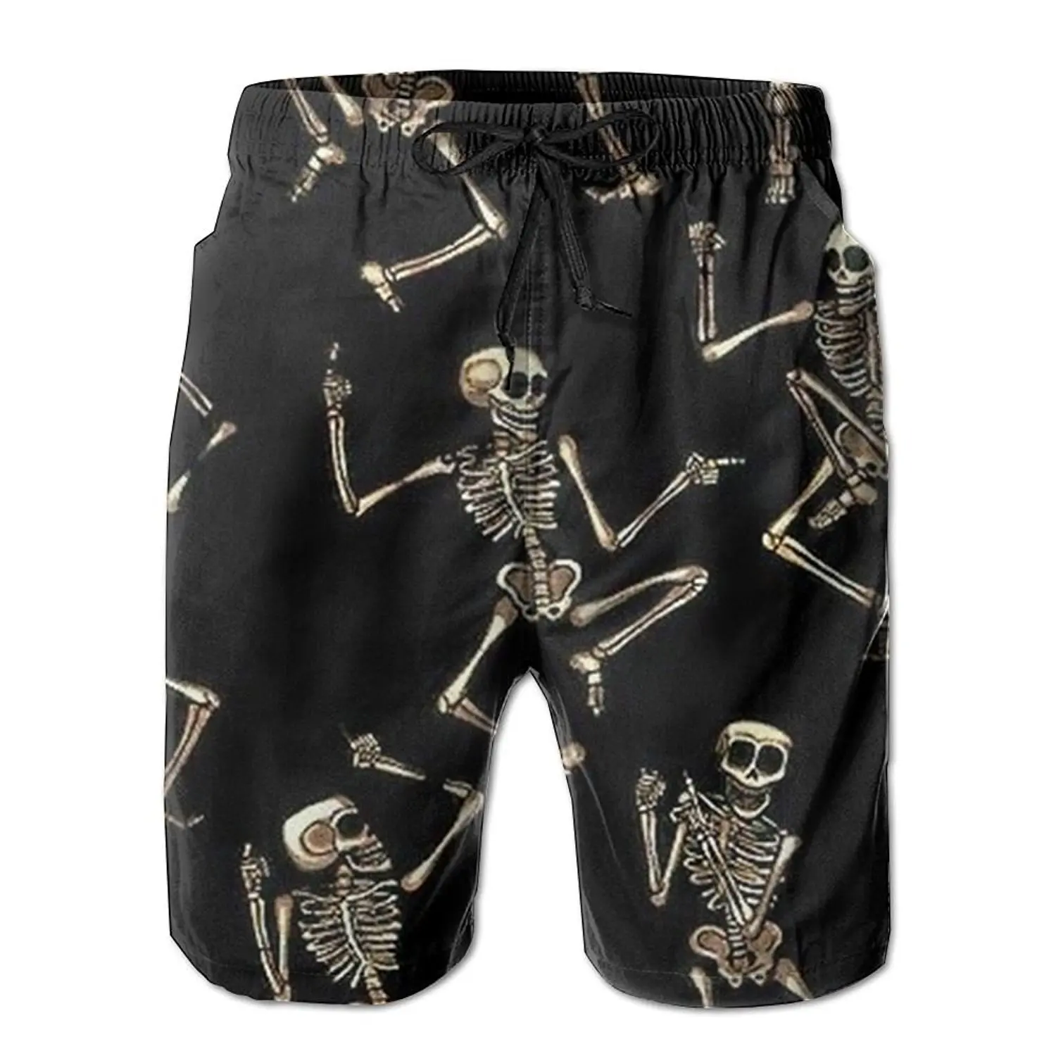 Pirate Skull and Compass Men Summer Casual Swim Trunks Shorts Quick Dry Swim Trunks with Pockets