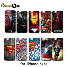Marvel Avengers Spider man Dark Knight Hard Case Cover for iPhone 6 6s Batman Superman S logo Captain America Shield 10 Designs