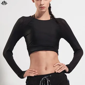 long sleeve running crop top