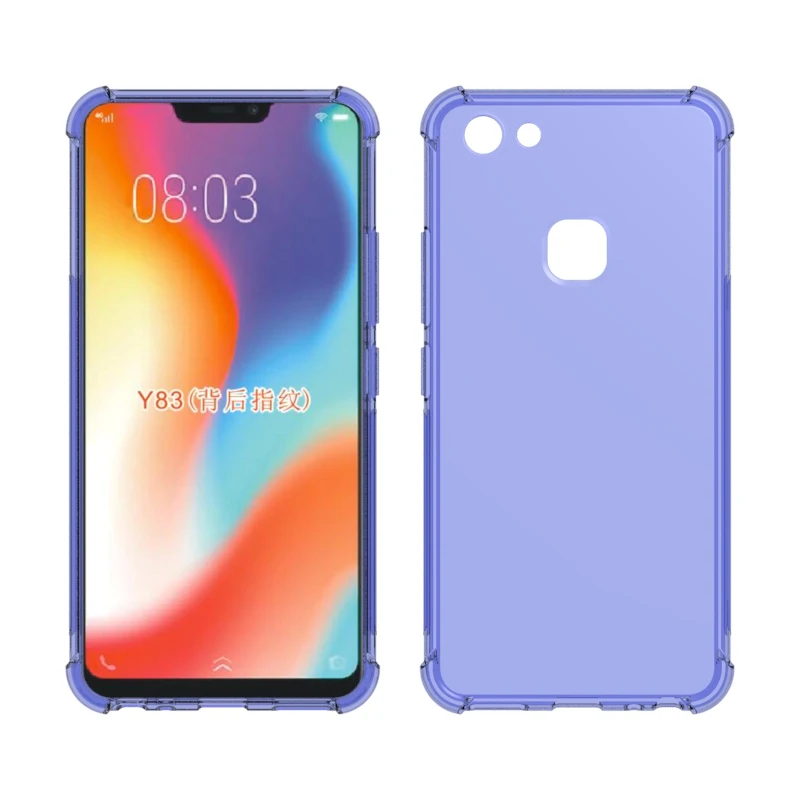 Transparent Shockproof soft Tpu cover case For Vivo Y83