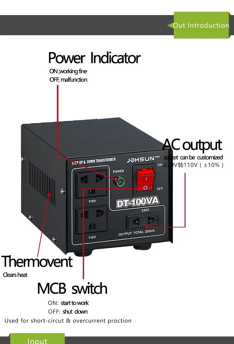 Step Up/down Transformer/voltage Converter 110v/120v/220v/240v Ce