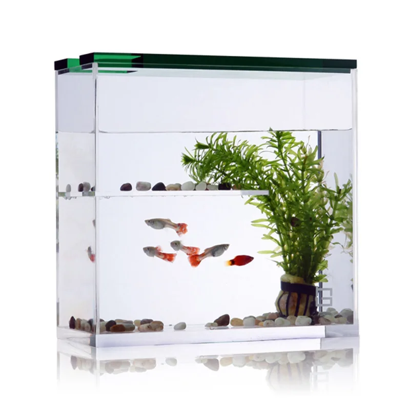 现代长方形大压克力鱼缸家居装饰