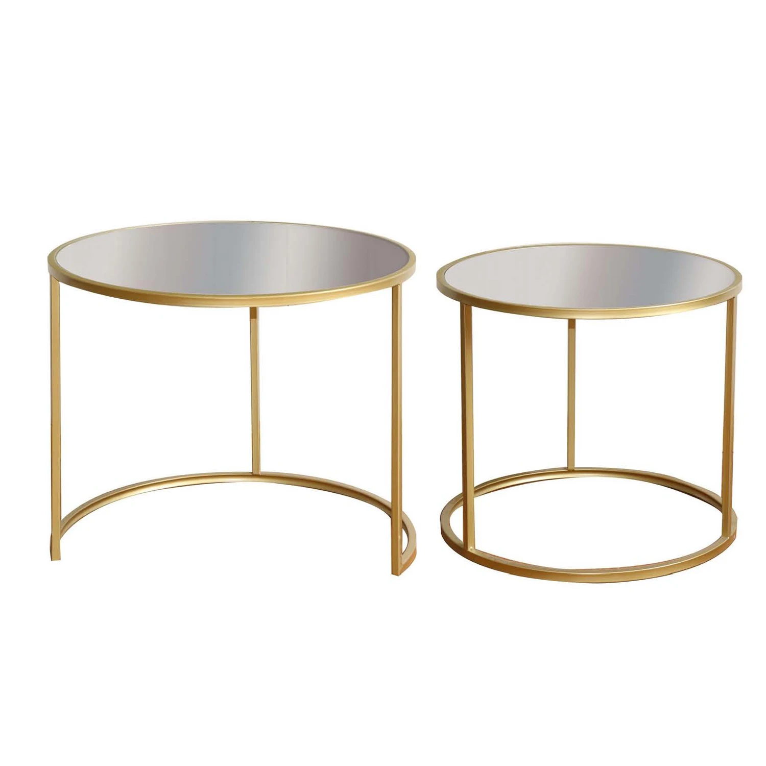 Mirror Top metal frammed coffee table set