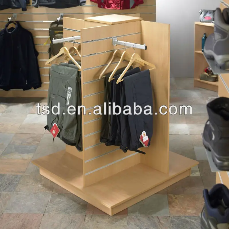 Tsdw991 Department Store Wooden Clothes Display Stand For Shop/racks
