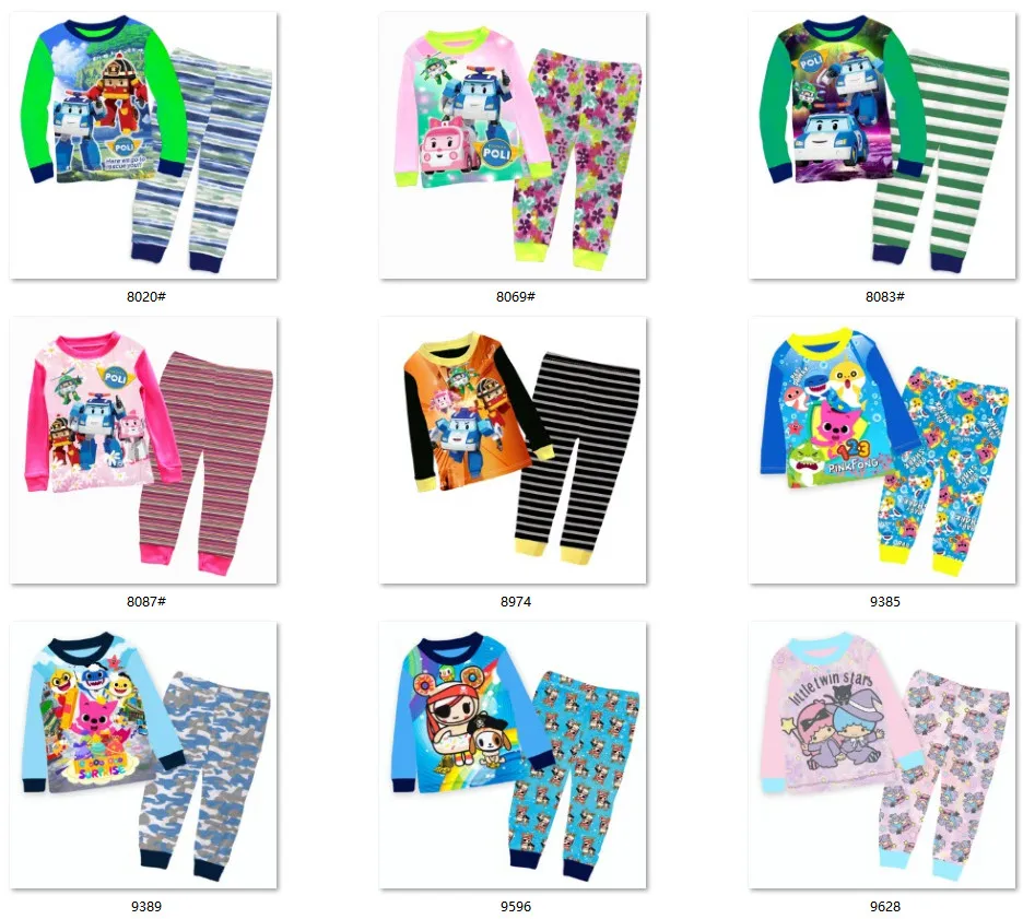 Kids Pajamas Children Sleepwear Baby Pajamas Sets Girls Cartoon Pyjamas ...
