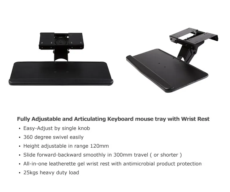 Large Space Ergonomic Under Desk Adjustable Height Angle