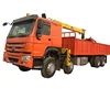 China sinotruck three booms cargo crane truck 8x4 35 ton truck crane