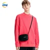 Custom your color high street drop shoulder oversized loose pink solid color blank pink sweatshirt for man clothing no mark