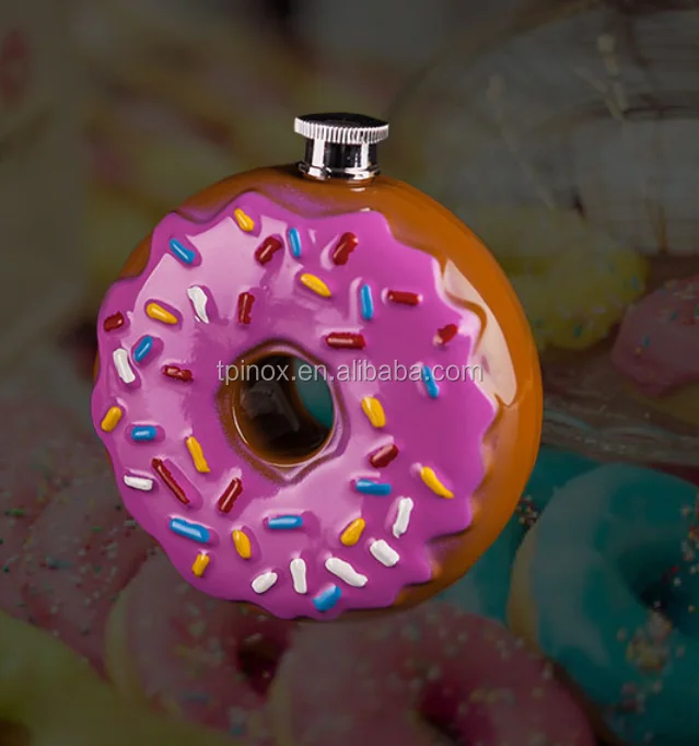 Novel Products Portable Stainless Steel Doughnut Shape Round Hip 
