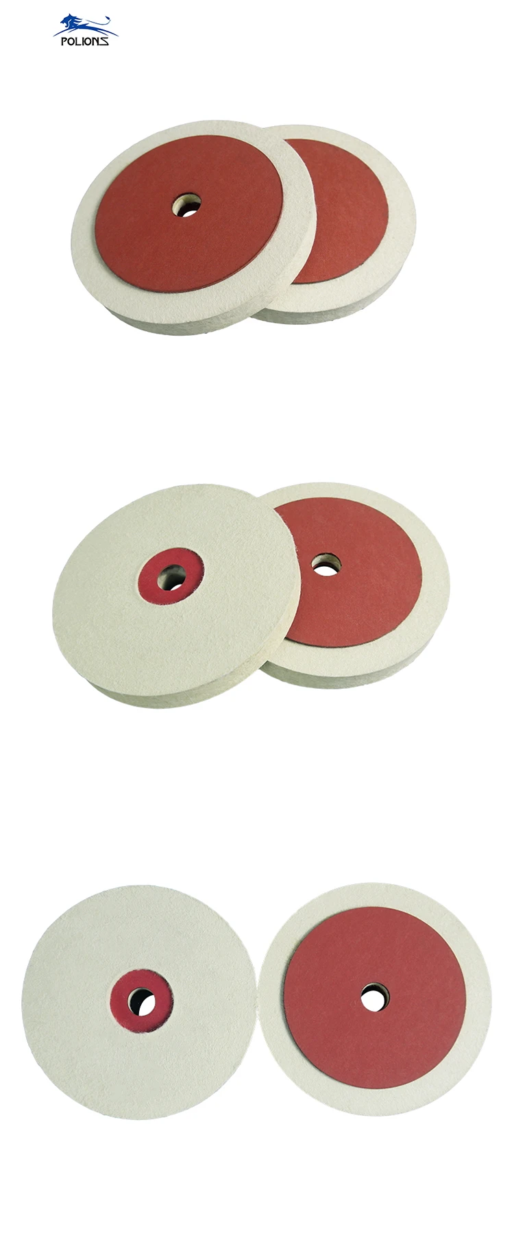 Wholesale Felt Wheels With Red Paper/ Felt Wheels Wool Felt Abrasive
