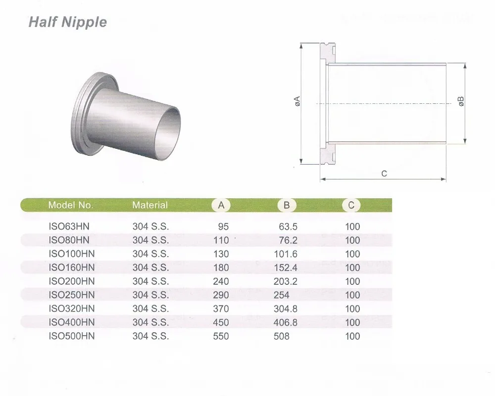 Stainless Steel Ultrahigh Vacuum Flange Fitting & Components Iso Half