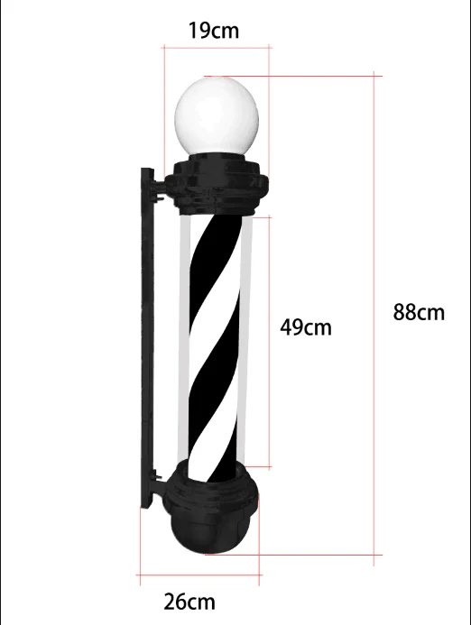 Common Wealth 35" Black & White Barber Pole With Light - Buy Black & White Barber Pole With