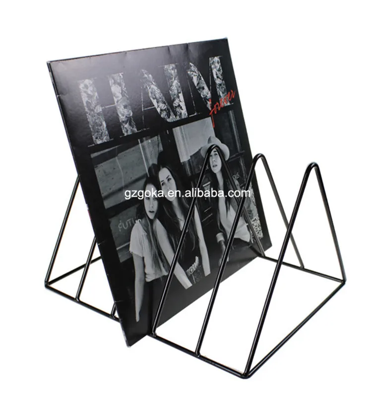 Metal Lp Player Record Holder Rack Album Stand Holder Storage Display