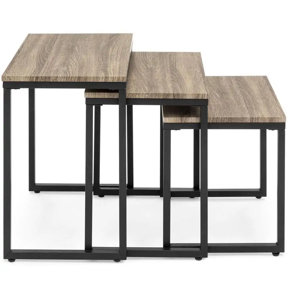 3 Pieces End Table Wood Nesting Tables Metal Frame Side Coffee Table Buy Nesting Tables Wood Nesting Tables Coffee Table Product On Alibaba Com