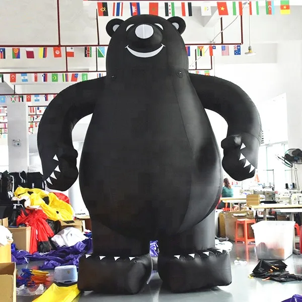 Hot b&aacute;n bơm hơi khổng lồ m&agrave;u đen gấu phim hoạt h&igrave;nh cho sự kiện ngo&agrave;i trời