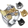 New Style WHOLESALE 316L Stainless Steel Men's Biker Eagle 'Live to Ride Ride to Live' Ring 9-15