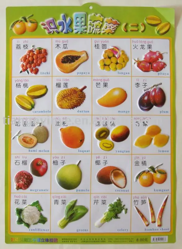 3d pvc learning chart fruits and vegetables buy 3d pvc learning vegetables charts