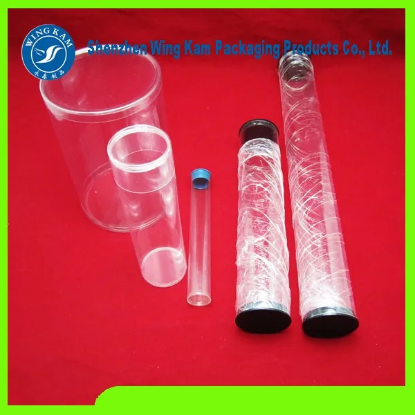 Plastic Tube Containers With Caps And Sealed Bottom Clear Plastic Round