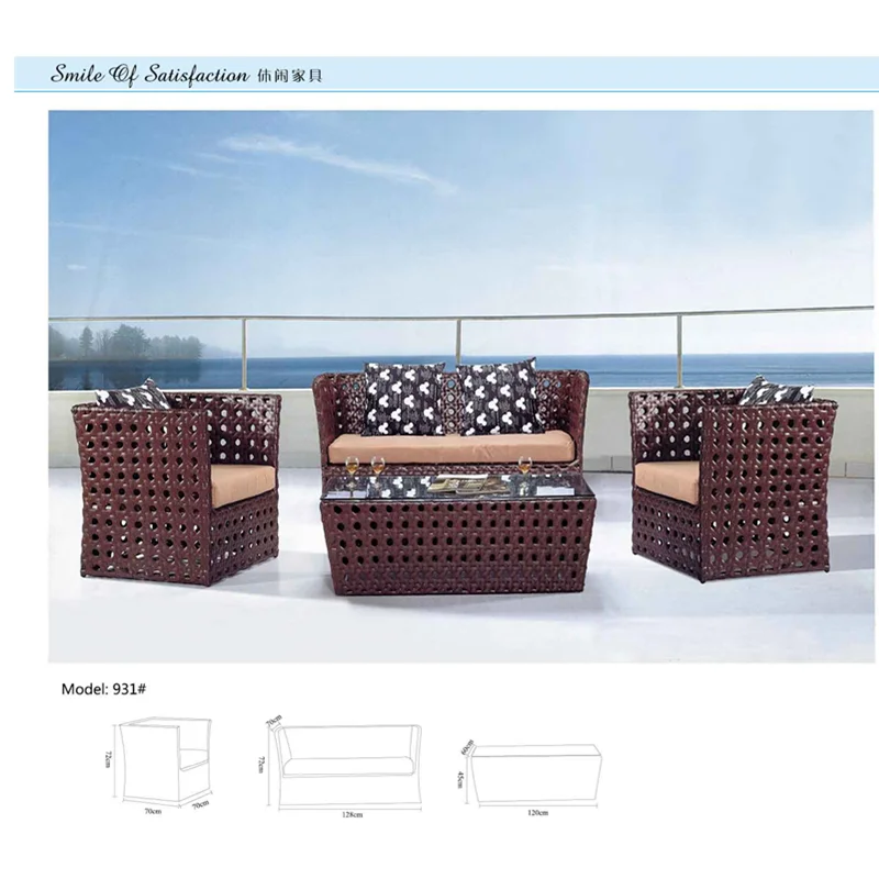 Rattan large garden use sofa set,wicker outdoor furniture,portable outdoor furniture